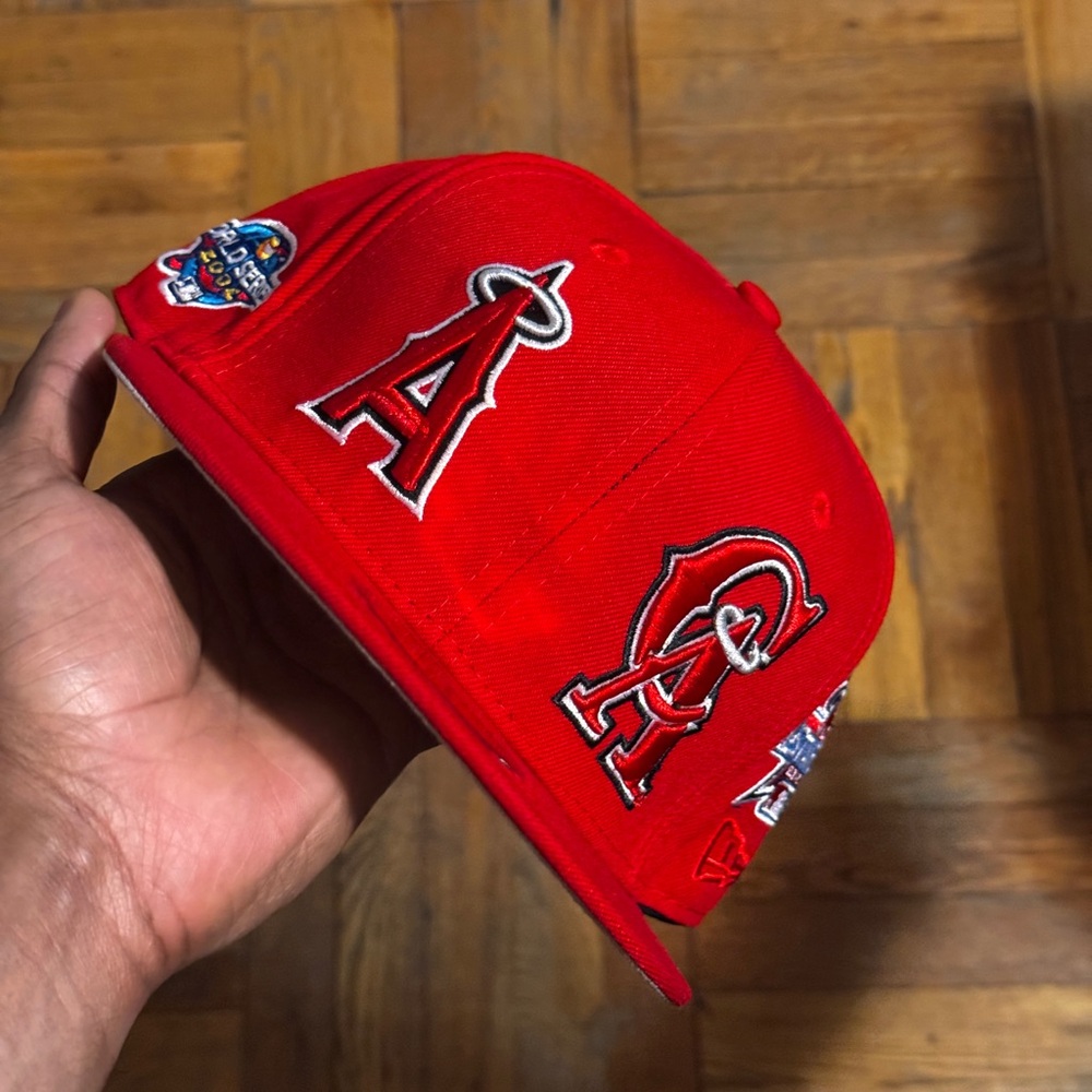 Men's New ERA Los Angeles Angels Patch Pride Fitted Hat Cap Red